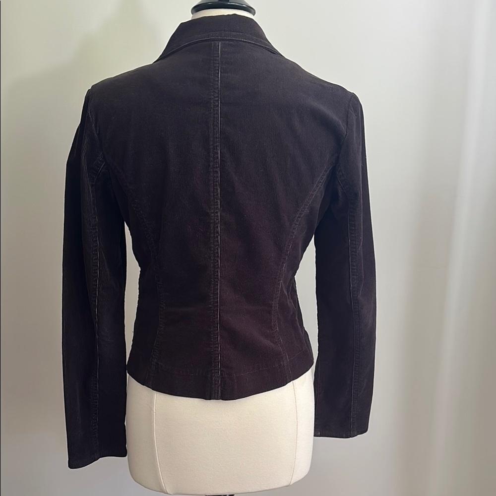 💜🤎 Willi Smith Brown/Purple Corduroy Tailored Blazer with Notched Lapels 8 - Picture 7 of 9